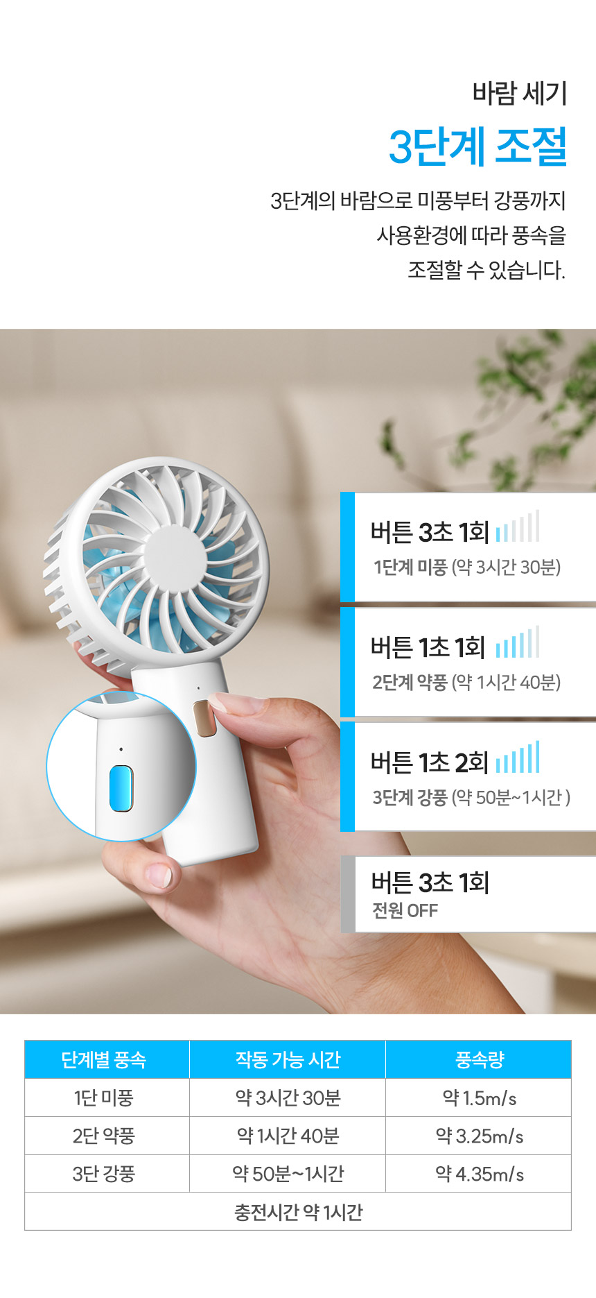 5세컨즈 휴대용 미니 무선 핸디 냉각 선풍기 R14 상세 이미지 7